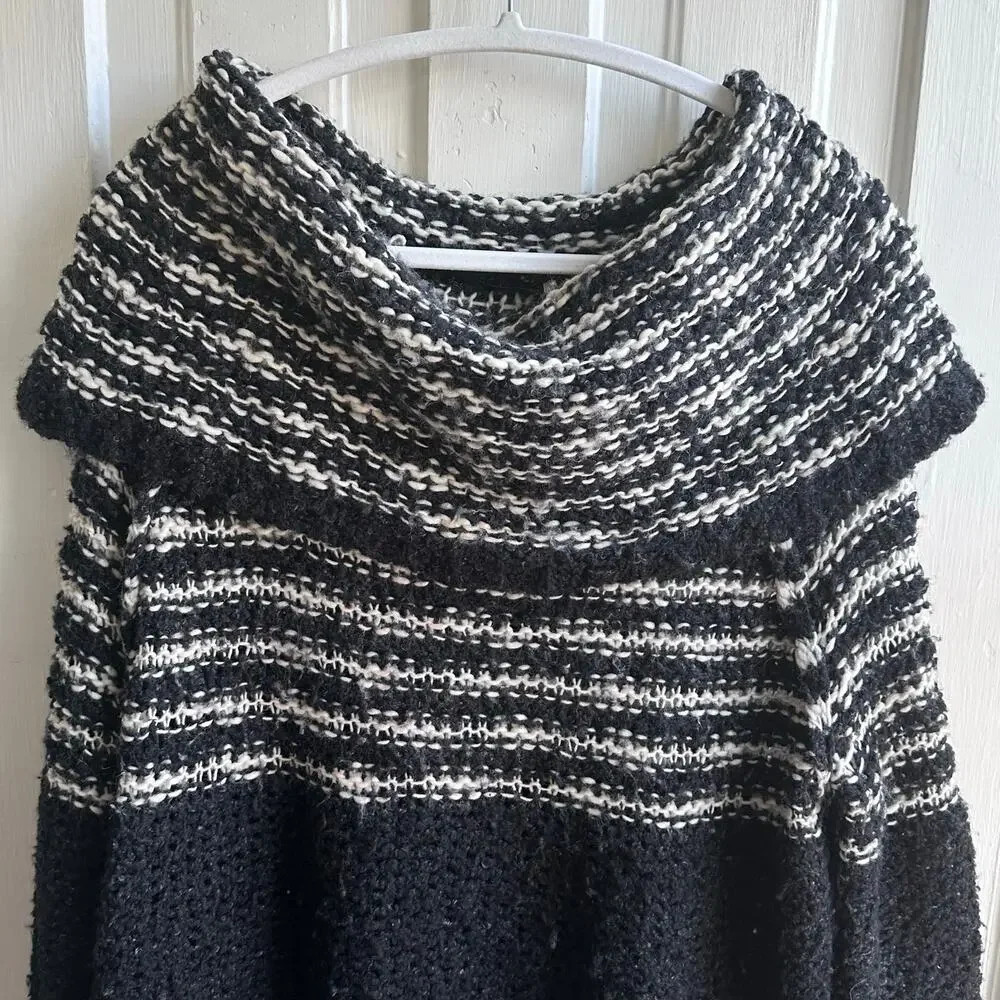Free People Engineer Stripe Cowl Neck Sweater